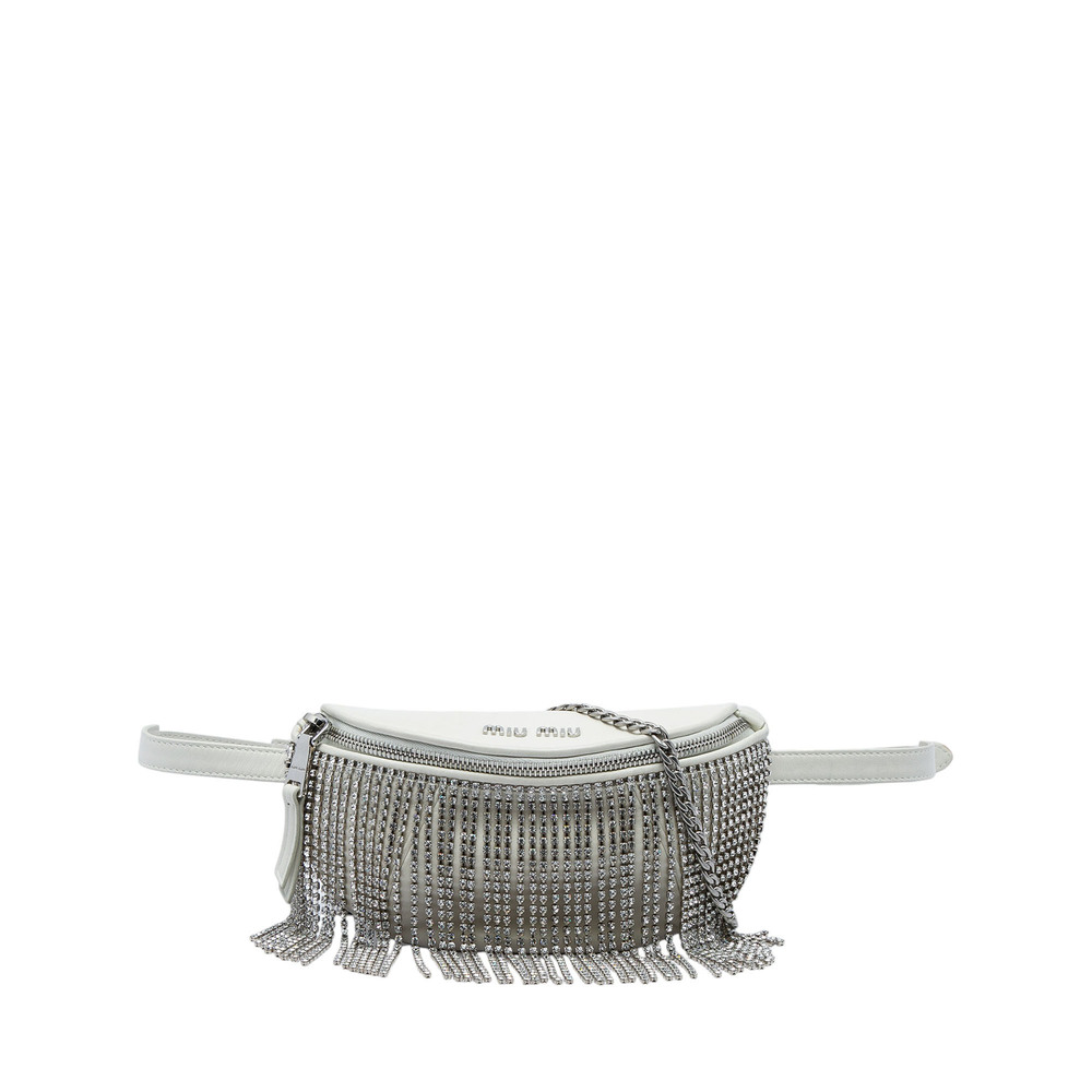 Pre-Loved Miu Miu Nappa Crystal Fringe Convertible Belt Bag